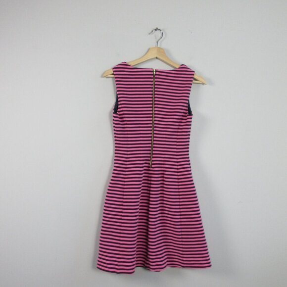 Lilly Pulitzer Brielle Dress Mini XXS Pink Striped Fit & Flare Cotton Blend 438 - Picture 2 of 12
